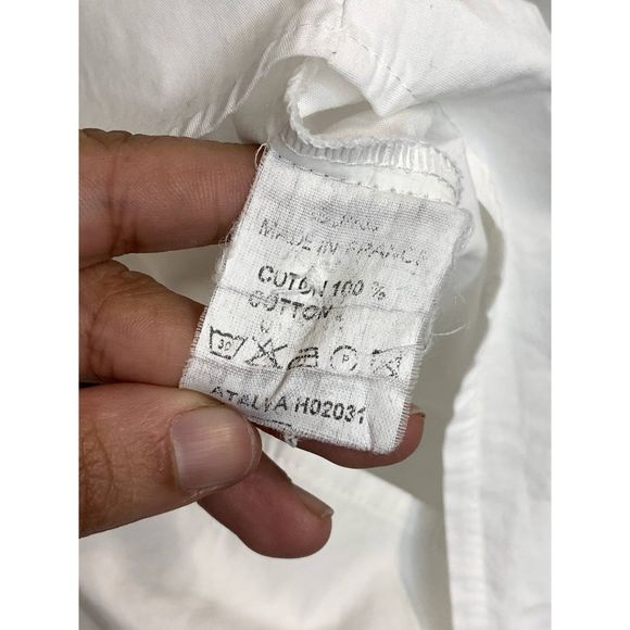 Anne Fontaine Paris White Cold Shoulder Button Down Blouse Shirt Size 2 - Picture 5 of 5